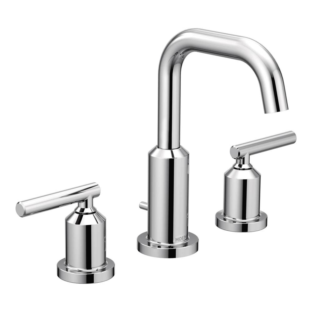 Moen Gibson Two-Handle 8-Inch Widespread High Arc Modern Bathroom Sink Faucet, Valve Required, Chrome