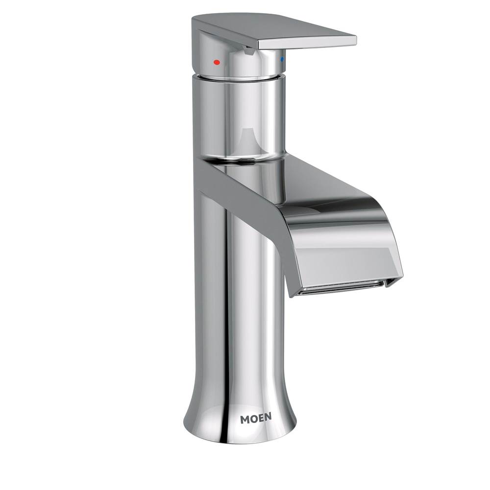 Moen Genta LX One-Handle Single Hole Modern Bathroom Sink Faucet with Optional Deckplate, Chrome