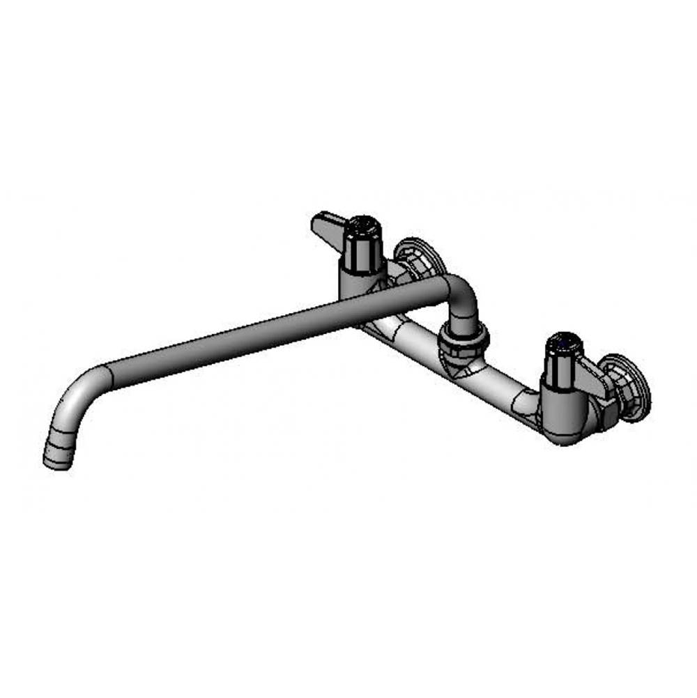 T&S Brass Faucet, Wall Mount, 8'' Centers, 16'' Swing Nozzle