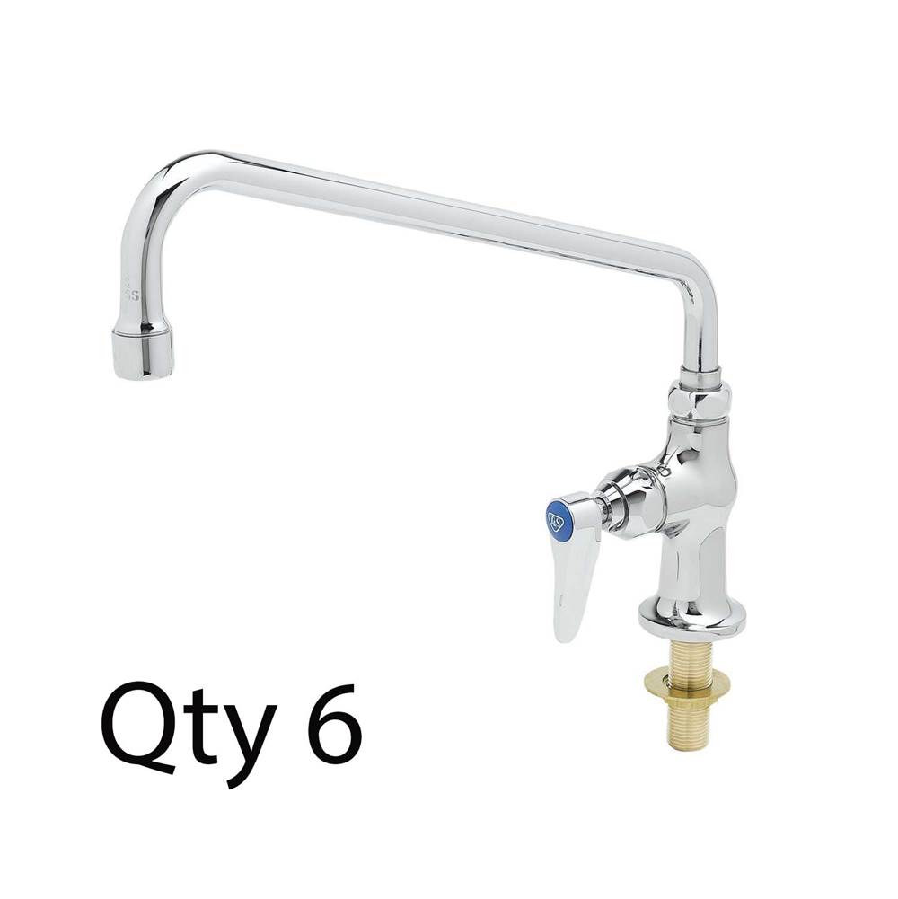 T&S Brass Single Pantry Faucet, Single Hole Base, Deck Mount, 12'' Swing Nozzle (062X) (Qty. 6)